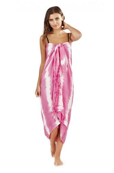 Tie Dye Striped Sarong Cover Up