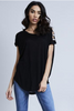 Black Diamante Shoulder Detail Top