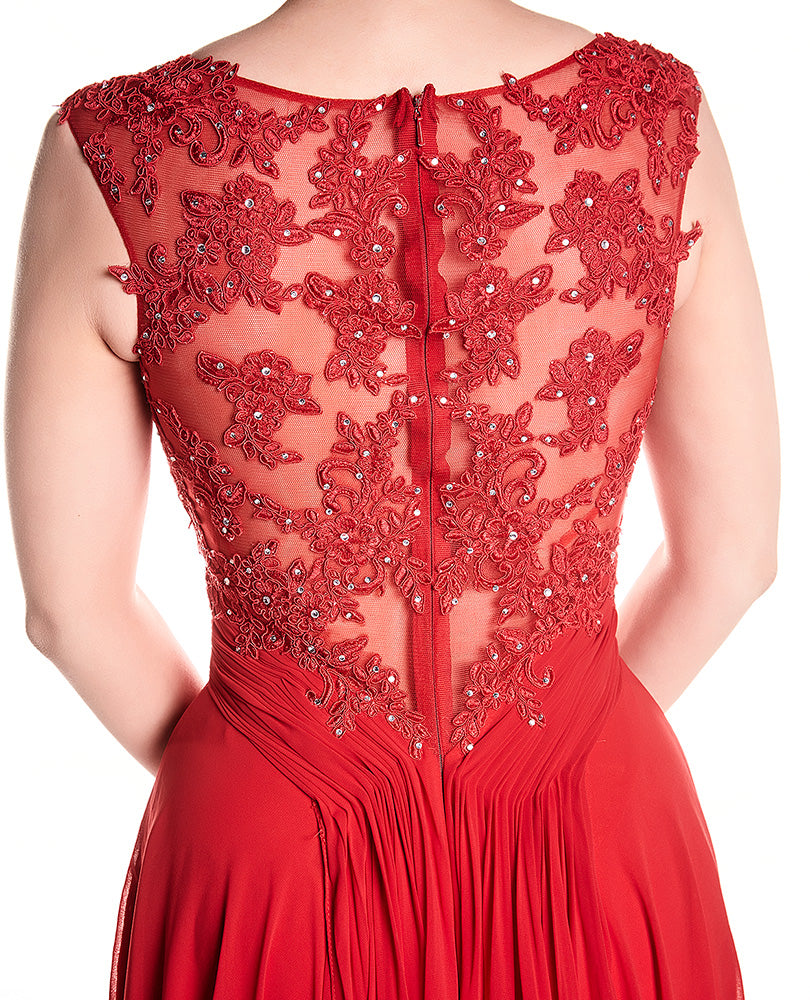 Daisy - Red Lace Bodice With Crystal Bodice