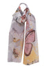 Grey Large Butterfly Print Chiffon Scarf