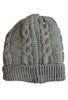 Women's Cable Knit Sherpa Fleece Beanie Hat - Grey