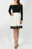 Ivory and Black Lace Skater Dress
