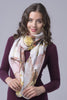 Grey Large Butterfly Print Chiffon Scarf