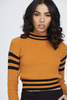 Cropped Striped Knitted Jumper