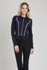 Navy Military Style Zip Blazer