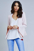 Baby Pink Fluted Sleeve Tailored Blazer