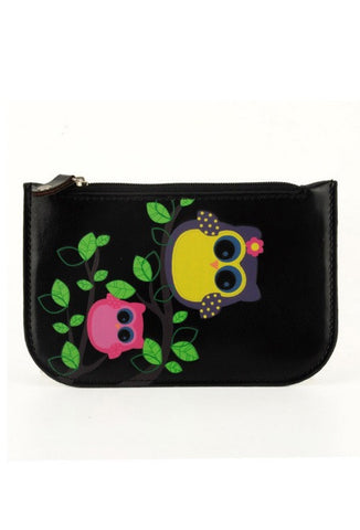 Black Owl Party Pattern Short Style Coin Purse