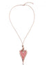 Rose Gold & Peach Heart Pendant Cord Necklace