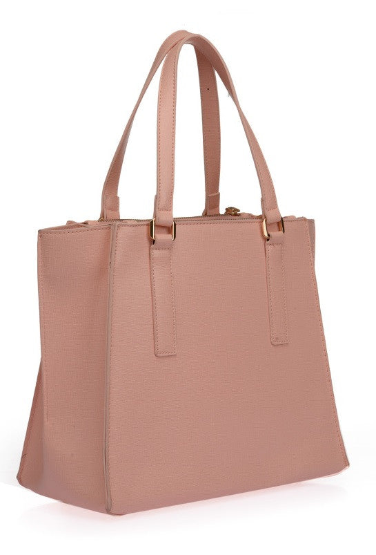 Pink Square Rivets Shoulder Bag