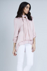 Baby Pink Button Detailed Split Back Scarf Top
