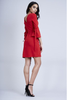 Red Tie Bell Sleeve Midi Dress