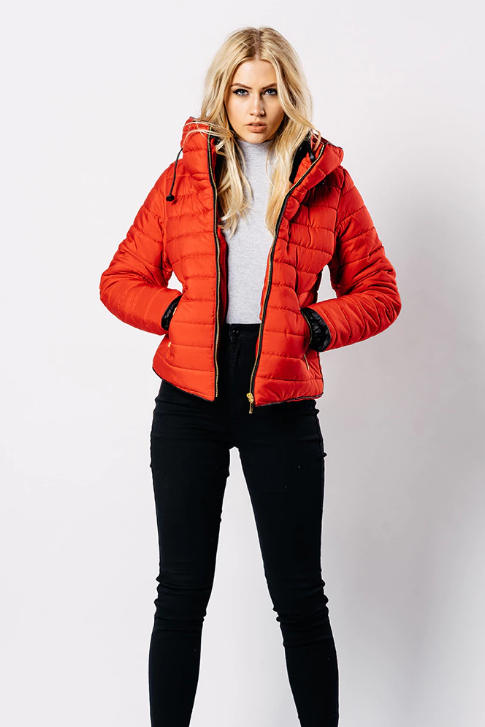 Red Padded Puffer Jacket