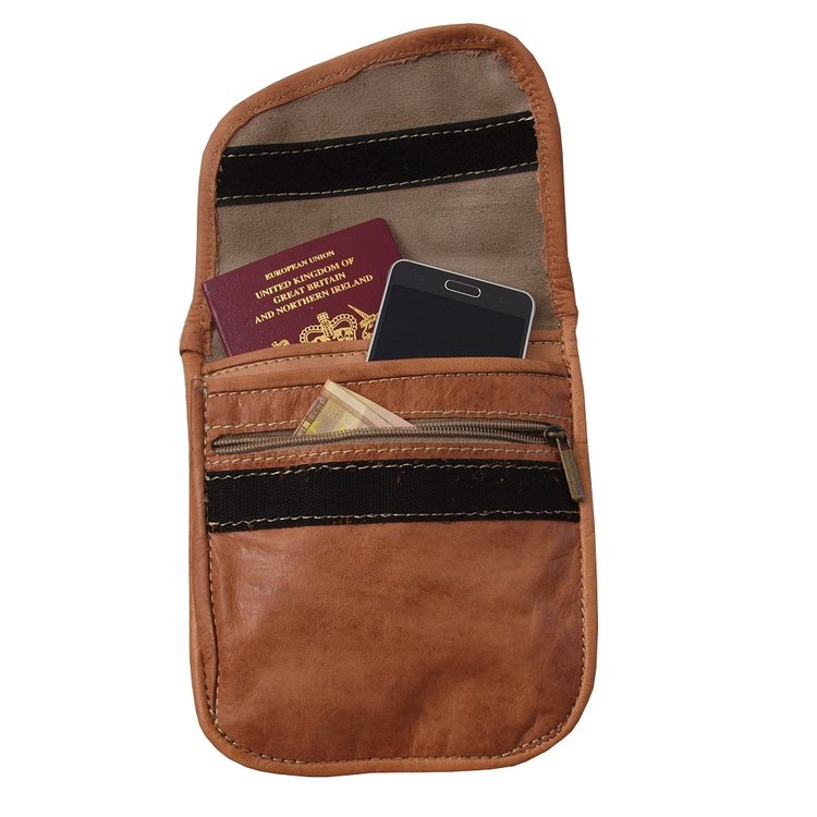 Tan Berber Leather Moroccan Travel Bag