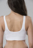 White pull on comfort bra a non-wired bra from the back