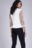 White Mesh Embroidered Flower Top